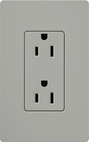 Lutron Electrical Outlet, 15A Claro Decorator Receptacle - Gray