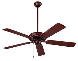 Nutone Fan, 52" Outdoor Ceiling Fan - Weathered Bronze w/ Reversible Light Oak/Dark Cherry Blades