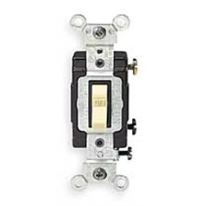 Leviton 1-Pole Switch, 15 Amp, 120/27V, Light Almond, Side Wired, Commercial  