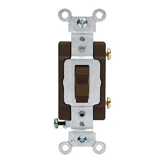 Leviton 1-Pole Switch, 20 Amp, 120/27V, Black, Side Wired, Commercial   