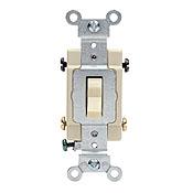 Leviton 4-Way Switch, 20 Amp, 120/27V, Light Almond, Side Wired, Commercial  