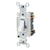 Leviton 3-Way Switch, 15 Amp, 120/27V, White, Back/Side Wired, Commercial   