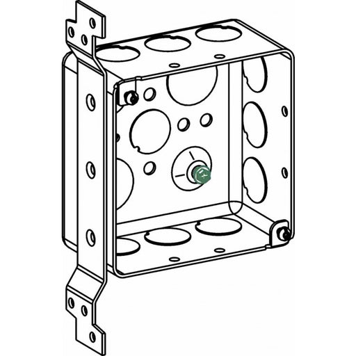 Orbit D4SDB-50-FB Electric Box, 2 1/8" Deep w/1/2" Knockouts & FB Bracket - 4" Square