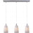 ET2 Contemporary Lighting E94203-39SN LED Ceiling Light, Carte 3-Light Linear Pendant - Satin Nickel w/Grey Ripple Glass