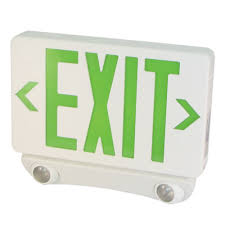 Elco Lighting LED Exit Sign & Emergency Light Combo, 3W - White w/Red Letters