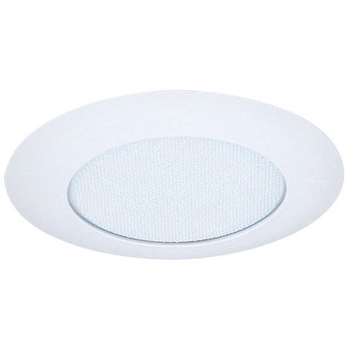 Elco Lighting Recessed Lighting Trim, 6" Line Voltage Sloped Ceiling Shower Trim Albalite Lens - White 