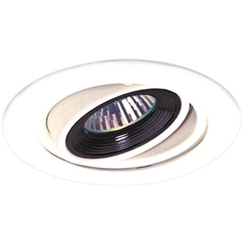 Elco Lighting Recessed Lighting Trim, 4" Low Voltage Adjustable Gimbal Ring Baffle Trim - White with Black Baffle