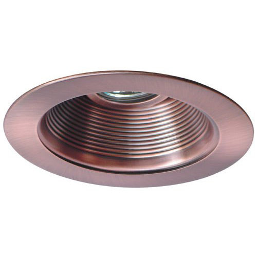 Elco Lighting Recessed Lighting Trim, 4" Low Voltage Trim with Adjustable Phenolic Step Baffle - All Copper