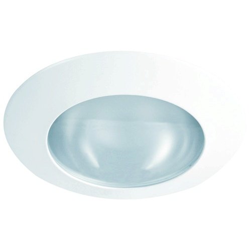Elco Lighting Recessed Lighting Trim, 6" Line Voltage Glass Shower Trim - White with Frosted Glass
