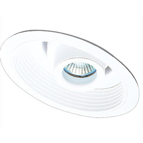 Elco Lighting Recessed Lighting Trim, 6" Line Voltage Trim with Adjustable Sloped Spot and Baffle - White