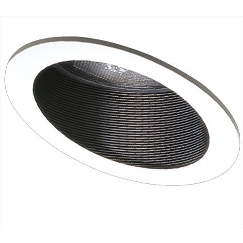 Elco Lighting Recessed Lighting Trim, 6" Line Voltage Trim with Adjustable Sloped Black Baffle and Gimbal Ring - Black