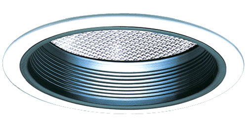 Elco Lighting Recessed Lighting Trim, 6" Line Voltage w/Regressed Alabalite Lens - White Ring w/Black Baffle