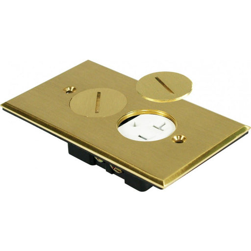 Orbit FLB-R1G-C-BR Electric Floor Box, Round Plug Type Cover Only Duplex - 1-Gang - Brass