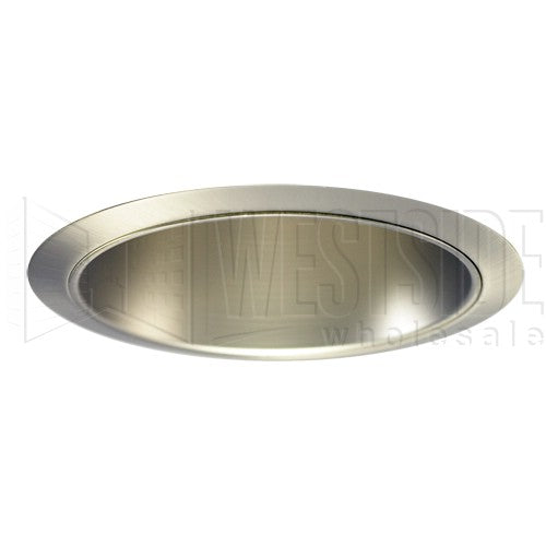 Halo Recessed Lighting Trim, 6" Line Voltage Cone Reflector Trim - Satin Nickel