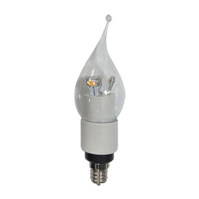 Light Efficient Design LED-3025 Candelabra LED Bulb, Torpedo Tip, 120V (20W Equiv.) - Dimmable - 2700K - 160 Lm. - 83 CRI