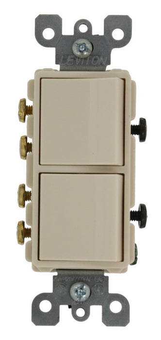 Leviton Light Switch, Decora Combination Switch, 20A, 3-Way - Light Almond