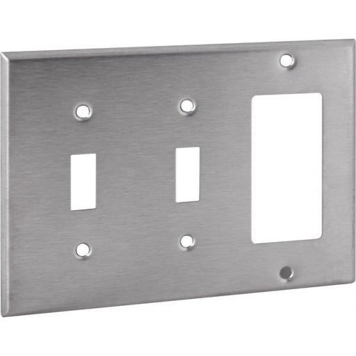 Orbit OS226 Electric Wall Plate, Decorator & Toggle Switch 3-Gang - Stainless Steel