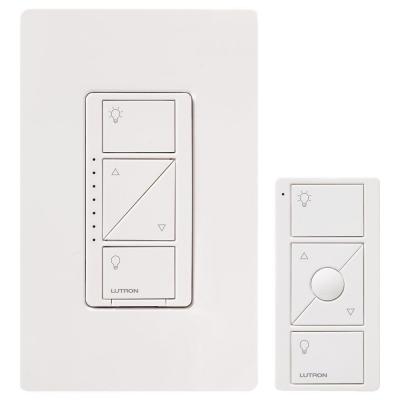 Lutron Dimmer Switch Kit, Caséta Wireless In-Wall Dimmer w/Pico Remote & Claro Wallplate - White