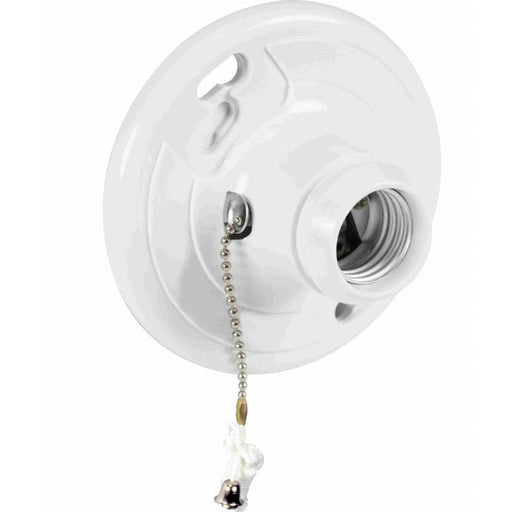 Orbit PPC-2 Lampholder, Plastic w/Pull Chain - White
