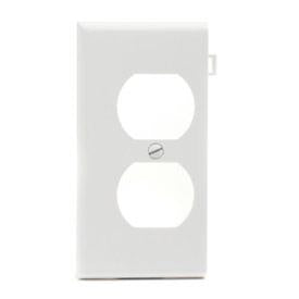 Leviton Sectional Wall Plate, Duplex, End Section, Nylon, White     