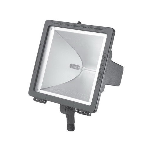 Hubbell Lighting QL-1505 Outdoor Light, 1000-1500W Quartzliter Floodlight- Gray Powder Coated