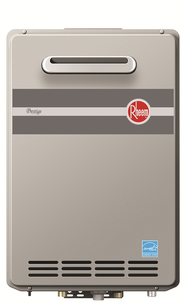 Rheem RTGH-90XLP Tankless Water Heater, Propane Gas 180,000 BTU Max Direct Vent Whole House - Outdoor, 9.0 GPM
