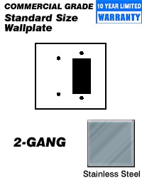 Leviton Comb Wall Plate, 2-Gang, Blank/Decora, 302 Stainless Steel     
