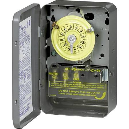 Intermatic Timer, 120V SPST 24-Hour Mechanical Time Switch