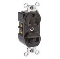 Leviton Switch / Receptacle Combo, 15A, Brown      