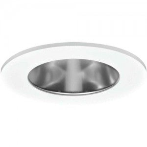 Halo LED Downlight Trim, 4" H4 Regressed Lens Reflector Trim - White Trim & Specular Clear Reflector