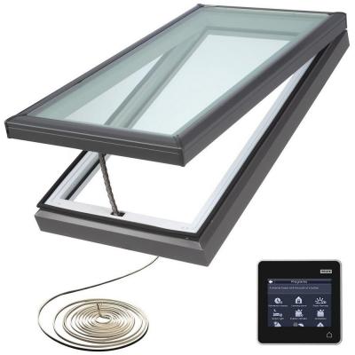VELUX Skylight, 25 1/2" W x 37 1/2" H Electric Fresh Air-Venting Curb-Mount w/Laminated LowE3 Glass