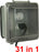 Orbit WIU-2UD Electric Box, 3 1/2" Deep Plastic Universal In-Use Weatherproof Receptacle Cover - 2-Gang - Gray