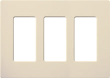Lutron Electrical Wall Plate, Satin Colors Screwless Decorator, 3-Gang - Eggshell