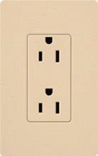 Lutron Electrical Outlet, Satin Colors Duplex Receptacle, 20A - Desert Stone