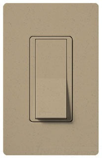 Lutron General Purpose Switch, 15A, 120/277 VAC at 60 Hz, 1-Pole, Back Wired, Standard Rocker - Satin Mocha Stone