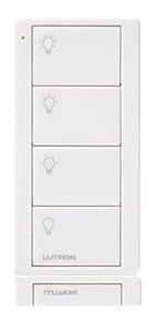 Lutron Wireless Dimmer, 3 VDC Pico 4-Button - Gloss White