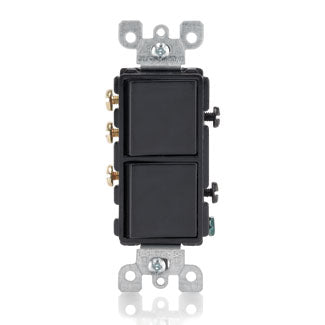 Leviton Combo Switch, Decora Light, 15A 120/277V 3-Way Grounding - Black