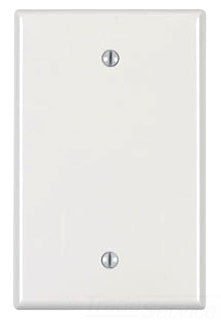 Leviton Blank Wall Plate, 1-Gang, Midway, Thermoplastic/Nylon - White - Smooth