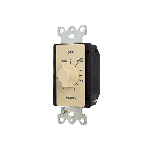 NSI Tork A512HH Light Timer, 125-277V SPDT, 12-Hour Spring Wound Twist w/ Hold - Ivory