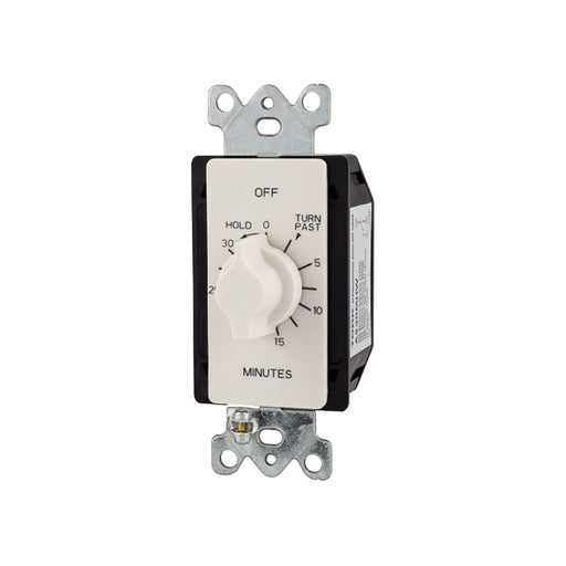 NSI Tork A530MHW Light Timer, 125-277V SPDT, 30-Minute Spring Wound Twist w/ Hold - White