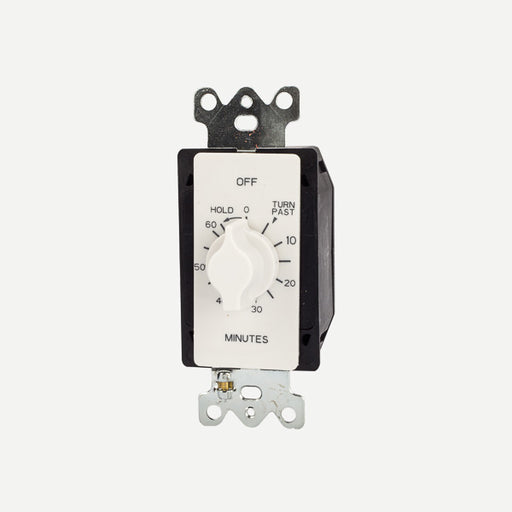 NSI Tork A560MHW Light Timer, 125-277V SPDT, 60-Minute Spring Wound Twist w/ Hold - White