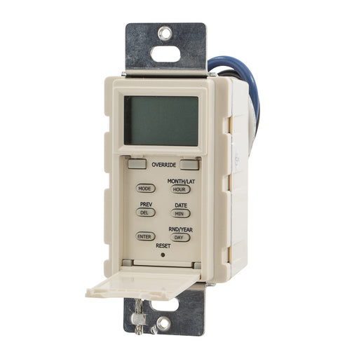 NSI Tork SS721ZA Light Timer, 120/277V SPST, 7-Day Digital, Astro w/ Wallplate - Light Almond