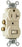 Pass & Seymour 671TRLA Tamper Resistant Combo Switch, 20A 120/125 VAC 1-Pole Toggle, NEMA 5-20R 120/125 VAC 20A Straight Blade Receptacle - Light Almond