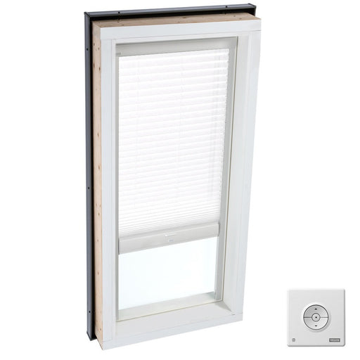 VELUX Skylight Blind, 22-1/2" W x 46-1/2" H Solar-Powered Light Filtering for FCM, QPF, VCM, VCE, VCS Models - White