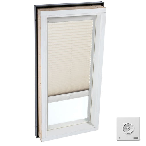 VELUX Skylight Blind, 22-1/2" W x 46-1/2" H Solar-Powered Light Filtering for FCM, QPF, VCM, VCE, VCS Models - Classic Sand