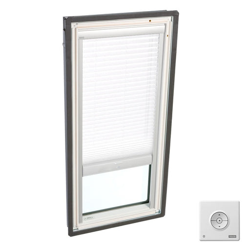 VELUX Skylight Blind, 41.4" W x 43" H Solar-Powered Light Filtering for FS/FSR Models - White