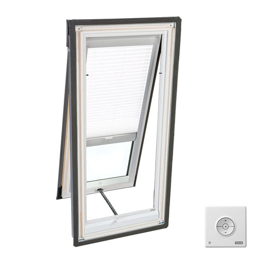 VELUX Skylight Blind, 18.2" W x 43" H Solar-Powered Light Filtering for VS, VSE, VSS Models - White