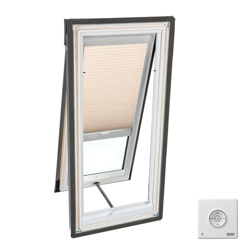 VELUX Skylight Blind, 41.4" W x 43" H Solar-Powered Light Filtering for VS, VSE, VSS Models - Lovely Latte