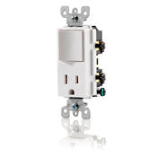 Leviton 15 Amp Combination Decora Receptacle, Ivory      